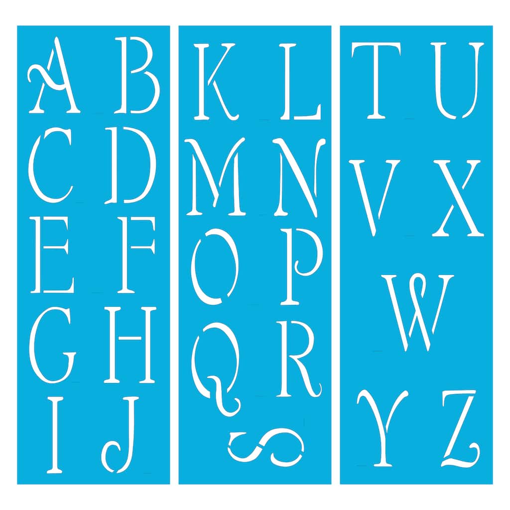 decoart americana 3 simple script alphabet stencil michaels